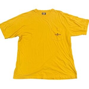 Tommy Bahama Mens XL Yellow Cotton Short Sleeve Pocket T-Shirt Embroidered Logo